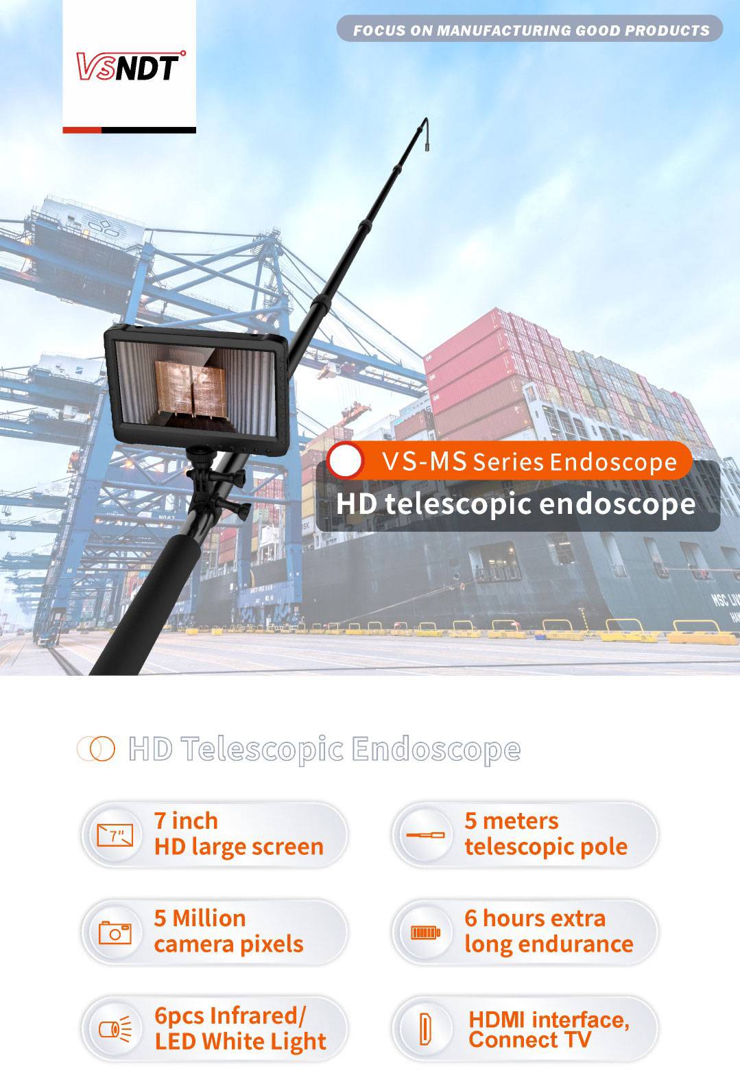 FHD Touch industrial endoscope